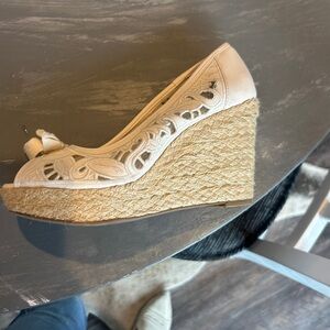 Kelly & Katie Ivory Wedge Sandals